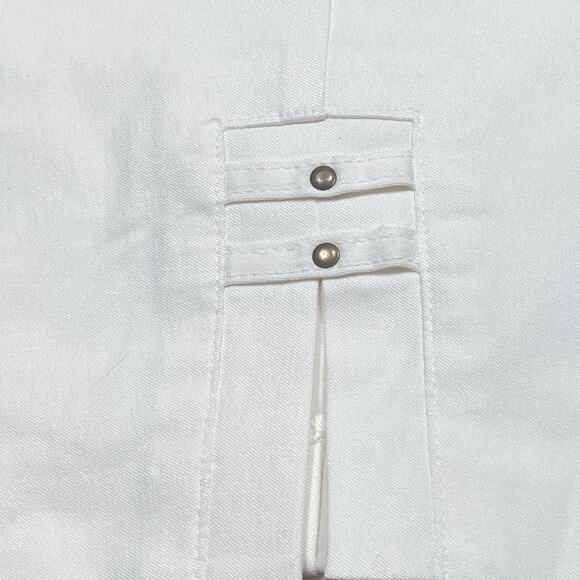 Hearts Of Palm Capris Women's 10P Pull-On White Stretch Studded Slit NEW - Picture 2 of 6